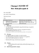 Giáo án Bài 1 Thành phần nguyên tử - Môn hóa 11